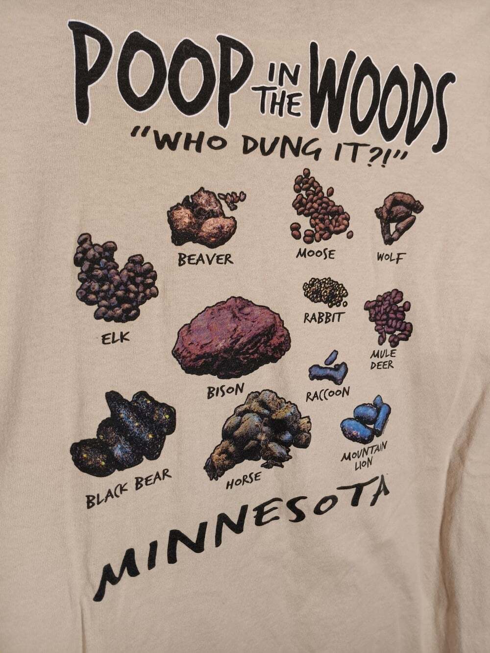 Vintage Poop in The Woods Minnesota XXL Who Dung It Graphic Tee Streetwear - Picture 4 of 7